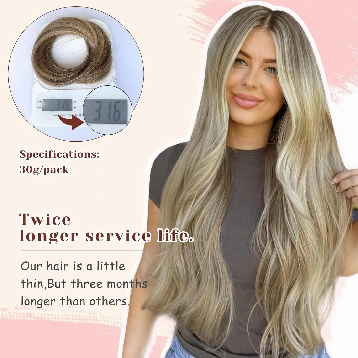 Microlink Hair Extensions Human Hair,14 Inch #A16/60A Golden Blonde highlight Mixed Ash Brown Micro Loop Microbead Micro Link Hair Extensions Human Hair Invisible Straight 30g/43s