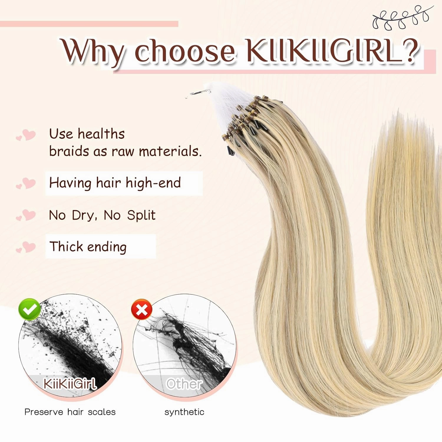 Microlink Hair Extensions Human Hair,14 Inch #A16/60A Golden Blonde highlight Mixed Ash Brown Micro Loop Microbead Micro Link Hair Extensions Human Hair Invisible Straight 30g/43s