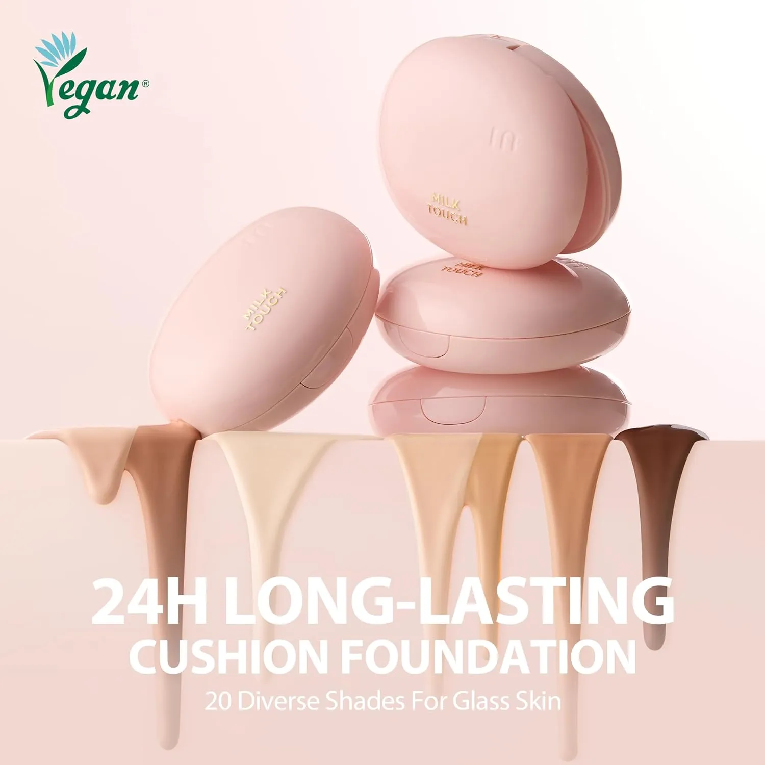 milktouch Cushion Foundation, 24H Flawless Skin, Radiant Shine, No Oxidation, Long-Lasting, Non-Creasing, 60% Hydrating Skincare Infused Korean Foundation, Valentines Gifts (27N Chai)