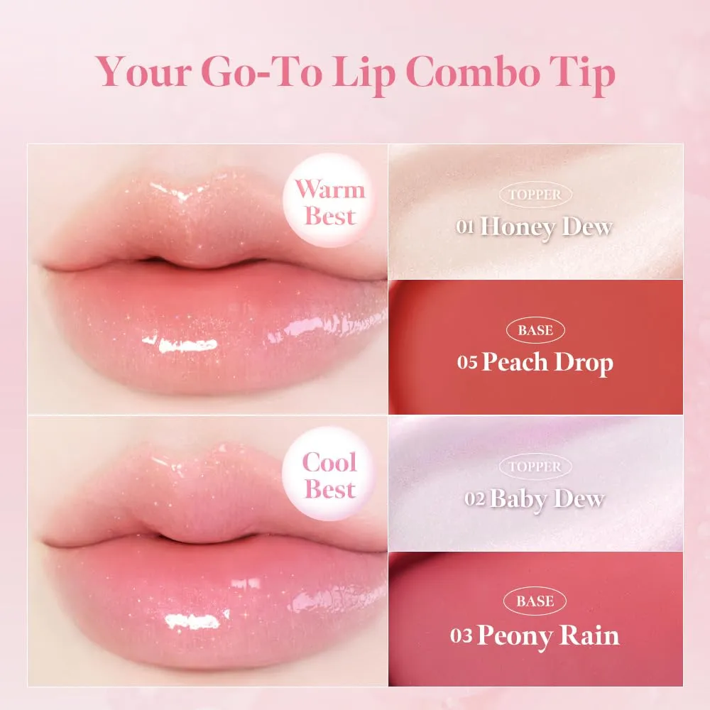 MILKTOUCH Dew Stain Sheer Lip Gloss (05 Peach Drop, 0.14 Fl Oz (Pack of 1))
