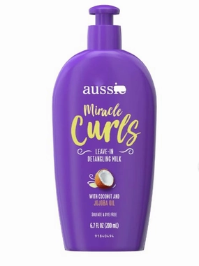 Miracle Curls Leave-in Detangling Milk, for Curly Hair Types Paraben Free, 6.7 fl oz (1 Pack, Packaging May Vary)