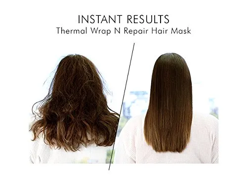 Mirenesse Thermal Wrap & Repair Hair Mask, Super Hydrating with Hair Growth Serum, Self Heating Foil Cap Deep Conditioner for Dry Damaged Colored Hair, Organic Coconut & Argan Oil 1.4oz (3 Pack)