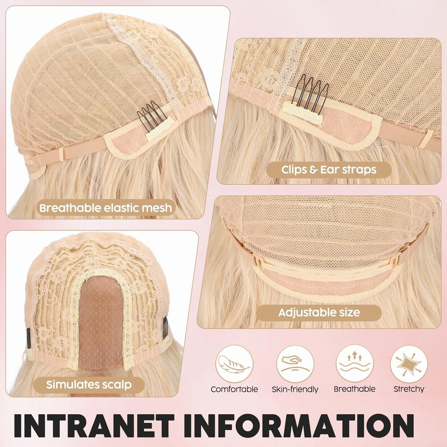 MISSQUEEN Blonde Short Wavy Wig for Women Medium Length Blond Wigs Synthetic Heat Resistant Natural Looking Curly Blonde Hair for Everyday Hairstyle Cosplay Party Halloween Use