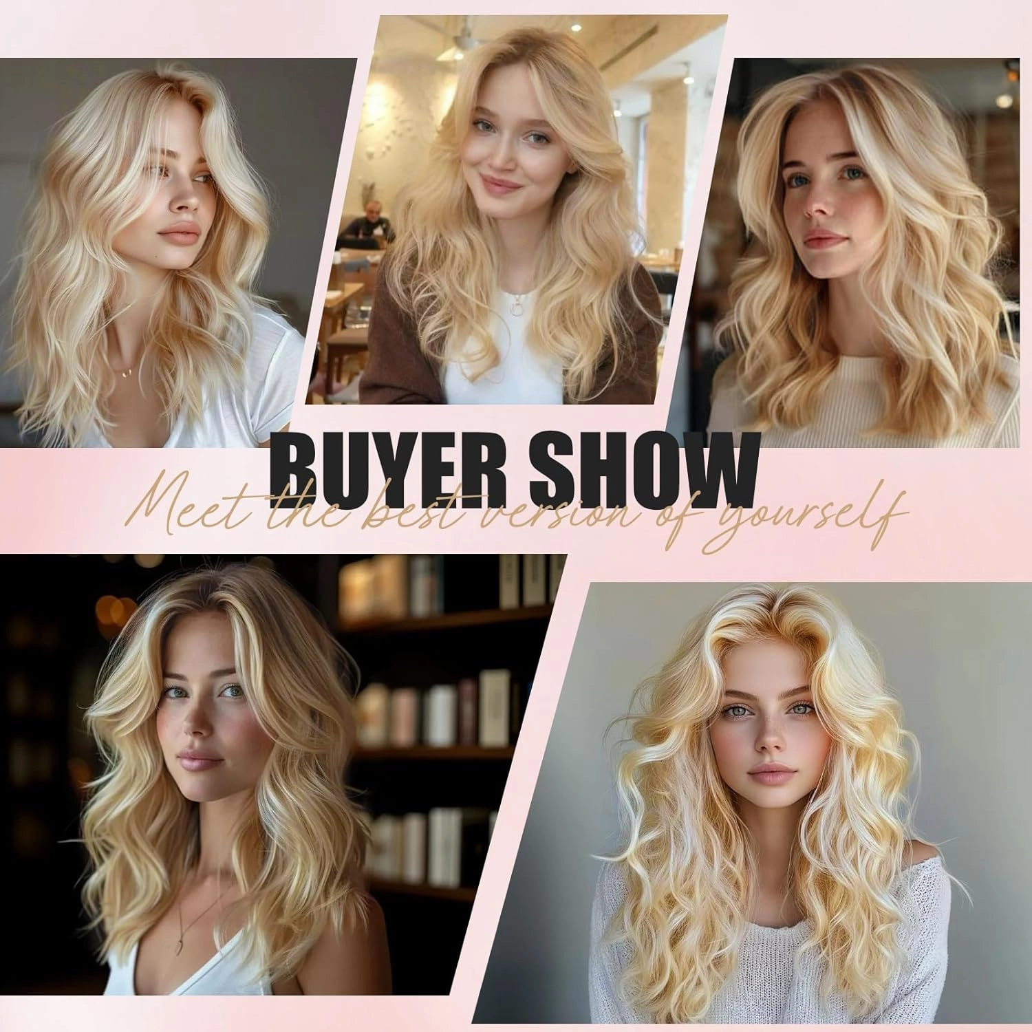 MISSQUEEN Blonde Short Wavy Wig for Women Medium Length Blond Wigs Synthetic Heat Resistant Natural Looking Curly Blonde Hair for Everyday Hairstyle Cosplay Party Halloween Use