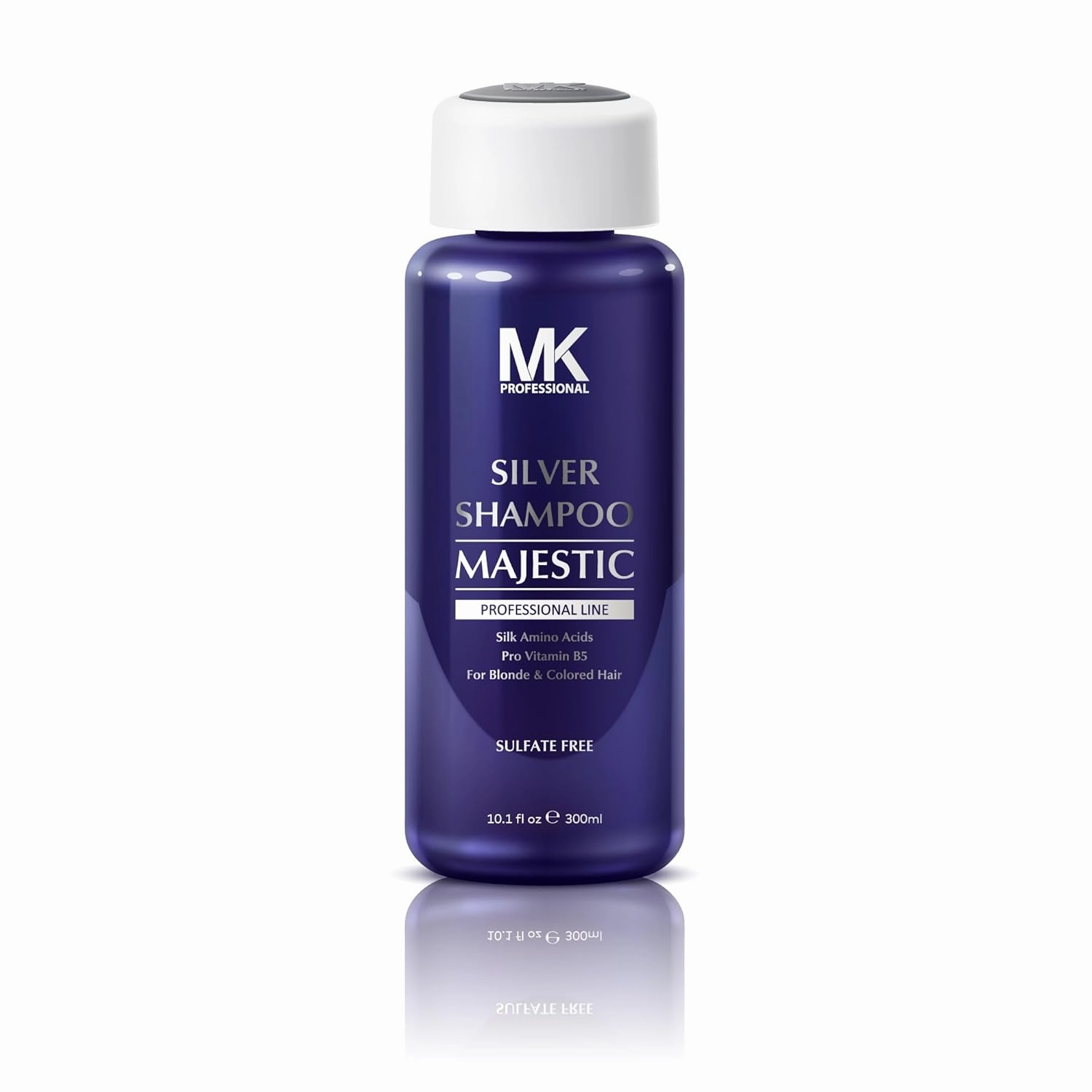 MK PROFESSIONAL Sultate Free Silver Shampoo, Infused with Pro Vitamin B5 for Coloured Hair, Repair, Strengthens, Nourishes All Hair Types, Adds Shine & Leaves Hair Feeling Soft - 10.1 Fl Oz (300ml)