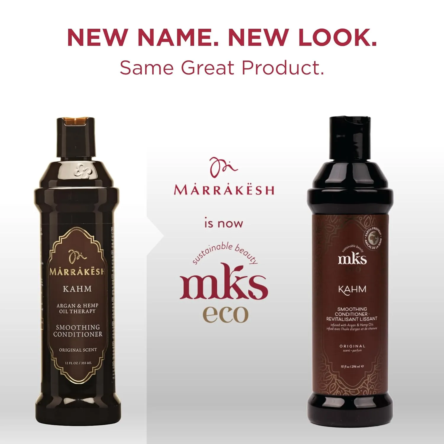 MKS eco Kahm Smoothing Conditioner, Original Scent - Detangle, Moisturize & Repair Hair - With Moroccan Argan Oil, Hemp Seed Oil & Vegetable Keratin Protein - Vegan, Cruelty Free