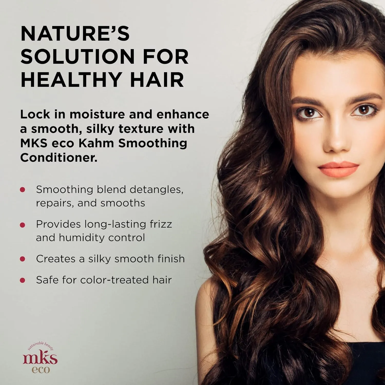 MKS eco Kahm Smoothing Conditioner, Original Scent - Detangle, Moisturize & Repair Hair - With Moroccan Argan Oil, Hemp Seed Oil & Vegetable Keratin Protein - Vegan, Cruelty Free