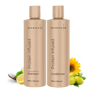 MOEHAIR Protein Infused Shampoo and Conditioner-12 Fl Oz, For Dry, Frizzy and Chemically Treated Hair, Reduces Frizz and Dullness, Adds Shine (Combo-Protein-12 Fl Oz-103)