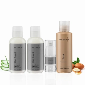 MOEHAIR Hair Guard Shampoo, Conditioner, Tonic & Mask Travel Kit | Sulfate & Paraben Free, Ginseng Infused, Reduces Hair Loss, Promotes Hair Growth | Made in USA