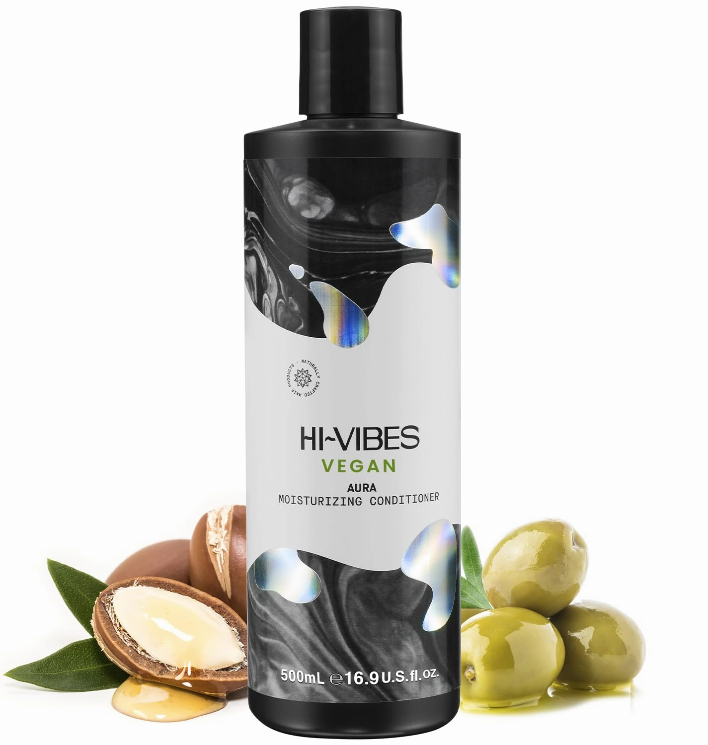 MOEHAIR Hi-Vibes Vegan Sacred Moisturizing Conditioner, Infused with Argan Oil & Green Tea, Nourishes Hair | Repairs Damage | Softens Hair | Paraben & Sulfate Free Vegan Hair Conditioner (16.9 Fl. Oz)