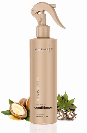 MOEHAIR Leave-In Conditioner Spray for Frizzy Hair | Detangling & Moisturizing Formula Infused with Proteins | Adds Shine | Paraben & Sulfate-Free | Safe for All Hair Types, 12 Fl Oz