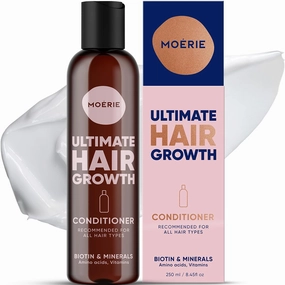 Moerie Ultimate Hair Growth Conditioner – For Longer, Thicker, Fuller Hair - Vegan Friendly Volumizing Hair Products – Paraben & Silicone Free – All Hair Types – Reverse Hair Loss – 8.45 fl oz (250ml)