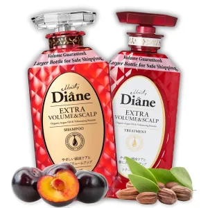 Moist Diane Keratin Shampoo and Conditioner Set for Thinning Hair Women & Men, Organic Hair Care w/Argan Oil for Hair Fall & Itchy Scalp from Japan, Silicone & Sulfate Free, VOLUME & SCALP 30.4 Fl Oz