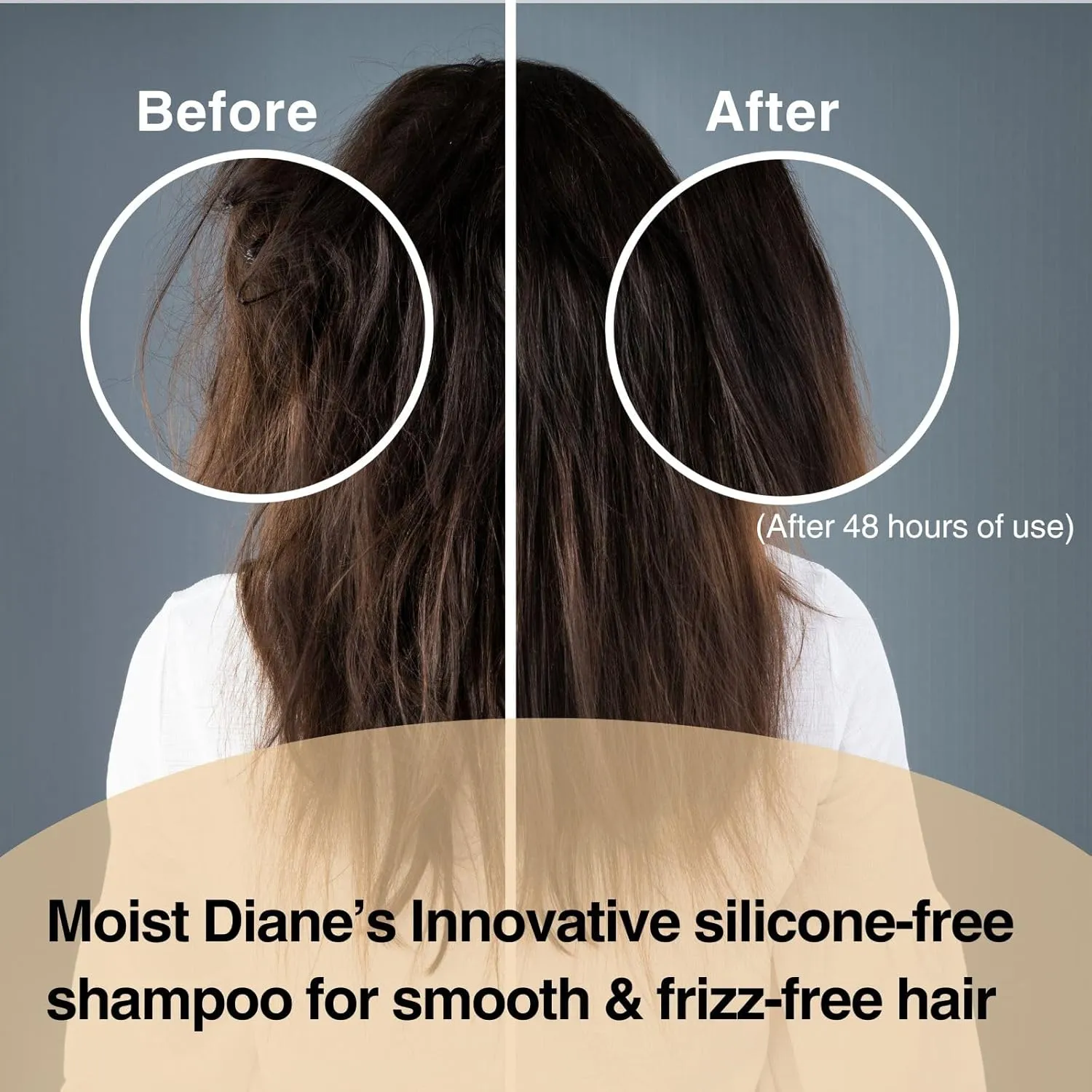 Moist Diane Natural Shampoo for Frizzy & Dry Hair Women & Men, Sulfate Free Shampoo by Argan Oil, Keratin & Quinoa Extract from Japan, Silicone & Paraben Free, EXTRA SMOOTH & STRAIGHT, 15.2 Fl Oz, 3EA