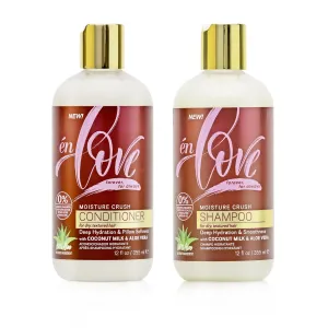 Moisture Crush Shampoo & Conditioner with Coconut Milk & Aloe Vera for Deep Hydration, Smoothness, & Shine - Paraben, Mineral Oil, Petrolatum, Sulfates-Free 12 fl oz