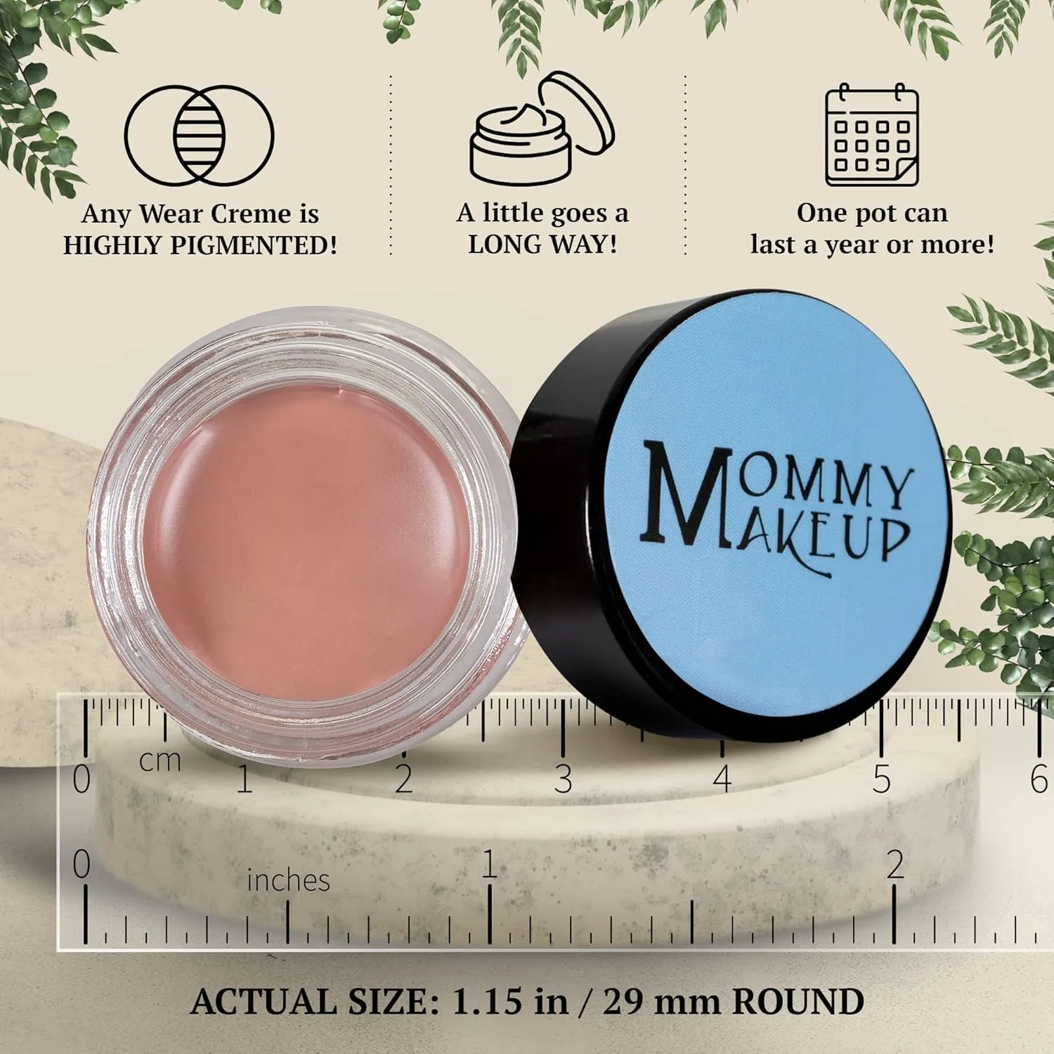 Mommy Makeup Any Wear Creme Eyeshadow - Waterproof, Smudge-proof, Highly Pigmented - Cream Eye Shadow for Eyes, Cheeks & Lips - Oil-free, Paraben-Free, Cruelty Free (Anna)