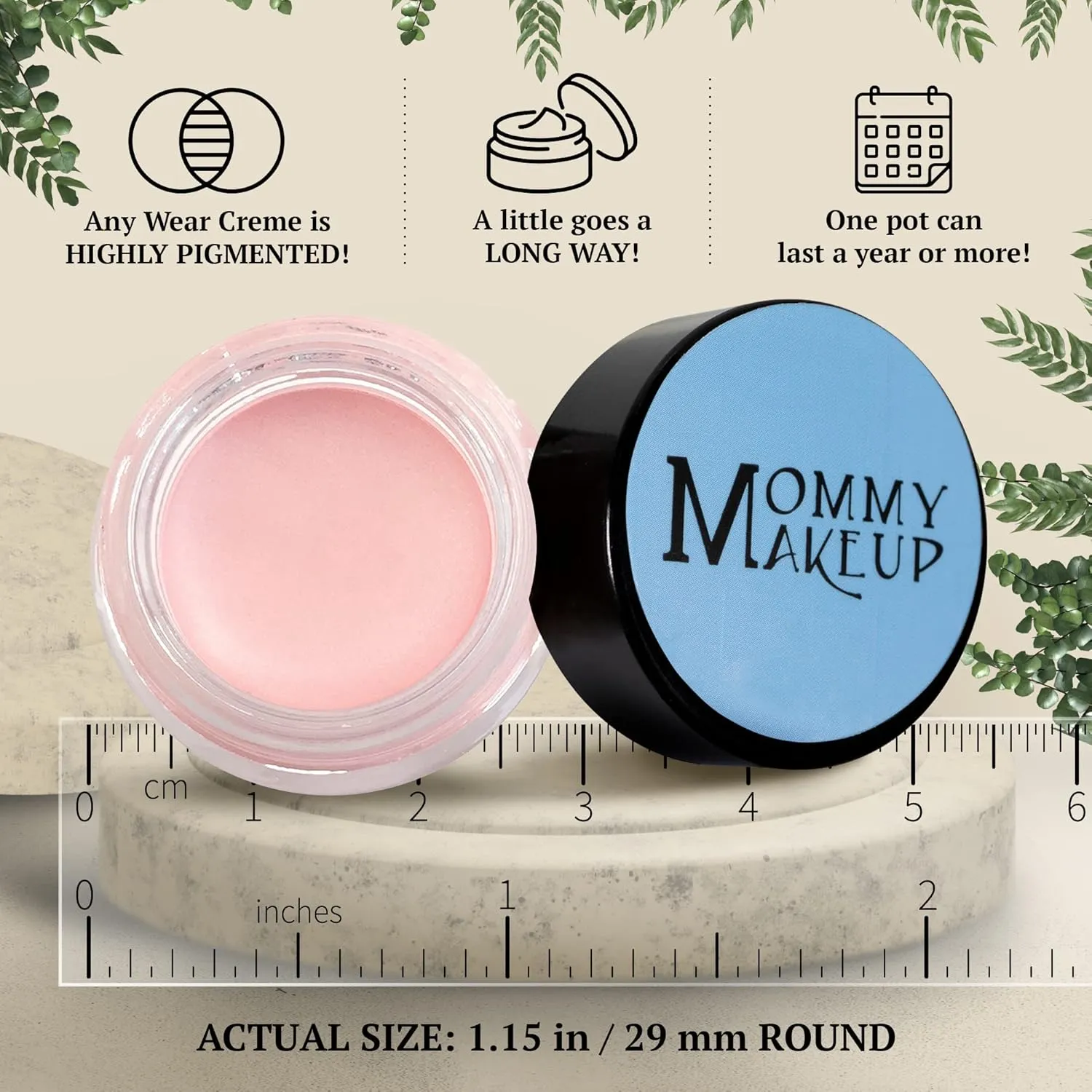 Mommy Makeup Any Wear Creme Eyeshadow - Waterproof, Smudge-proof, Highly Pigmented - Cream Eye Shadow for Eyes, Cheeks & Lips - Oil-free, Paraben-Free, Cruelty Free (Cameo)