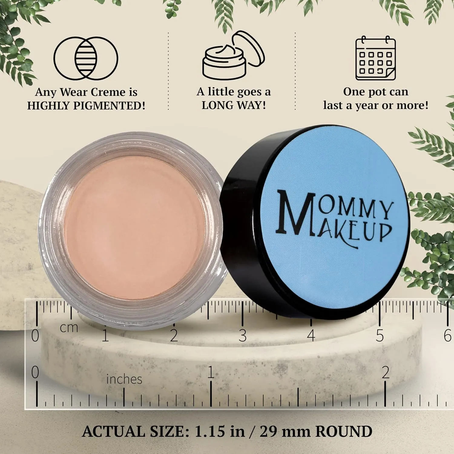 Mommy Makeup Any Wear Creme Eyeshadow - Waterproof, Smudge-proof, Highly Pigmented - Cream Eye Shadow for Eyes, Cheeks & Lips - Oil-free, Paraben-Free, Cruelty Free (Nudetrality)