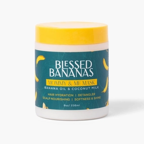 Mommy & Me Mask - 8oz Banana Oil & Coconut Milk- Hair Hydration, Scalp Nourishing, Detangler, Softness & Shine - 1 Count
