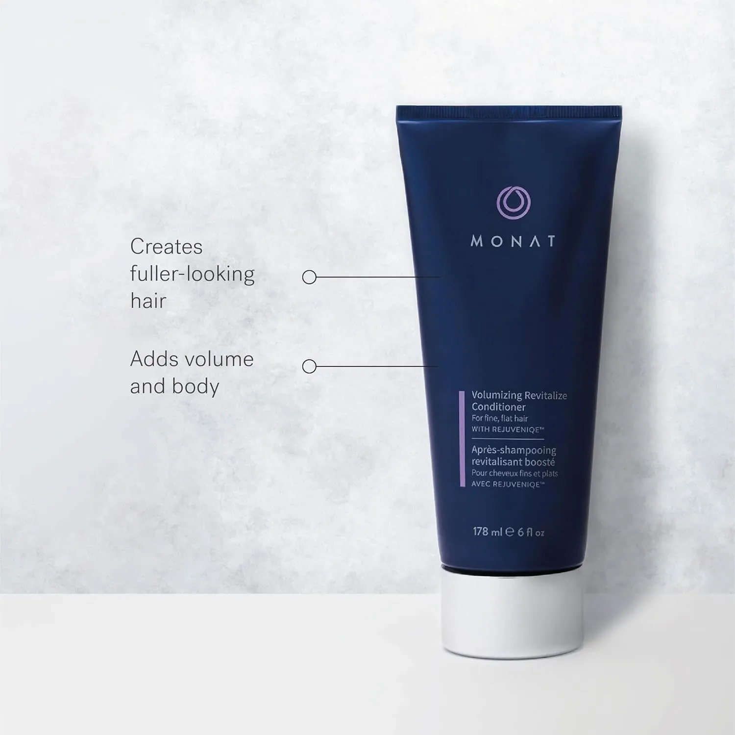 MONAT Volumizing Shampoo & Conditioner Set Infused with REJUVENIQE – Lightweight Care for Fine, Flat Hair – Enhances Volume, Adds Softness and Shine – Net Wt. 237 ml (8 fl. oz.) & 177 ml (6 fl. oz.)