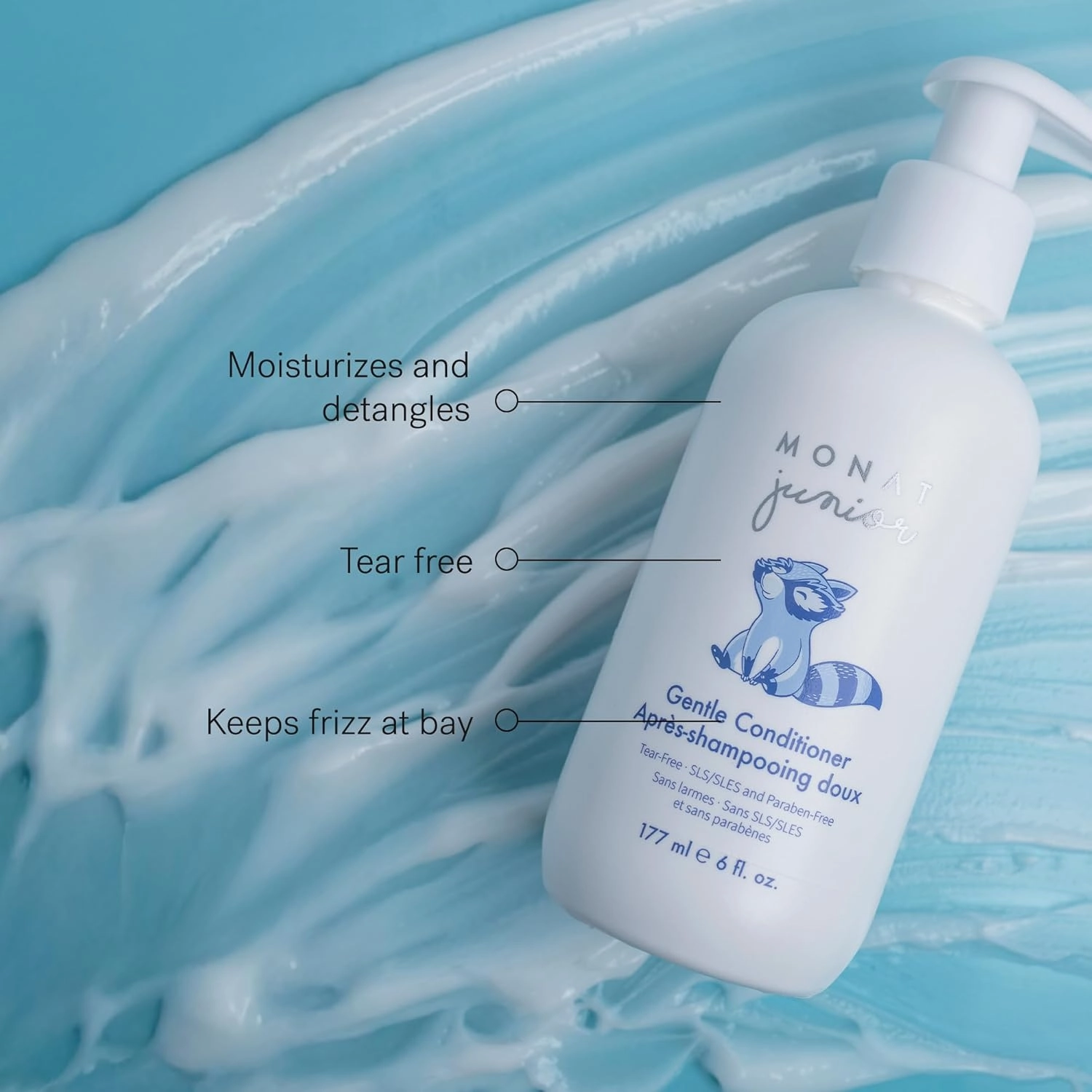 MONAT Junior™ Gentle Shampoo and Conditioner Set – Safe, Tear-Free, Anti-Frizz, All-Natural, Sulfate- & Paraben-Free Hair Care for Kids – 414 ml. (14 fl. oz.)