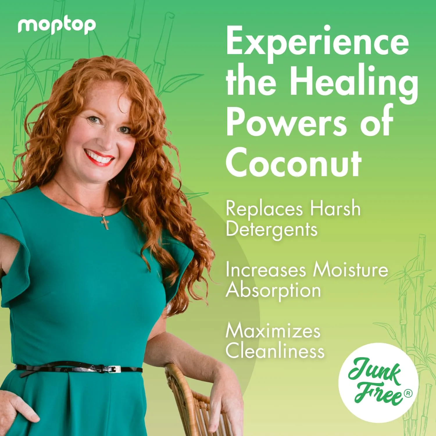 MopTop Gentle Shampoo – Every Day Curly Hair Shampoo, Improves Moisture & Reduces Frizz, Sulfate & Paraben Free Hair Care for Straight, Wavy, Curly, Coily Hair (Bamboo, 8oz)