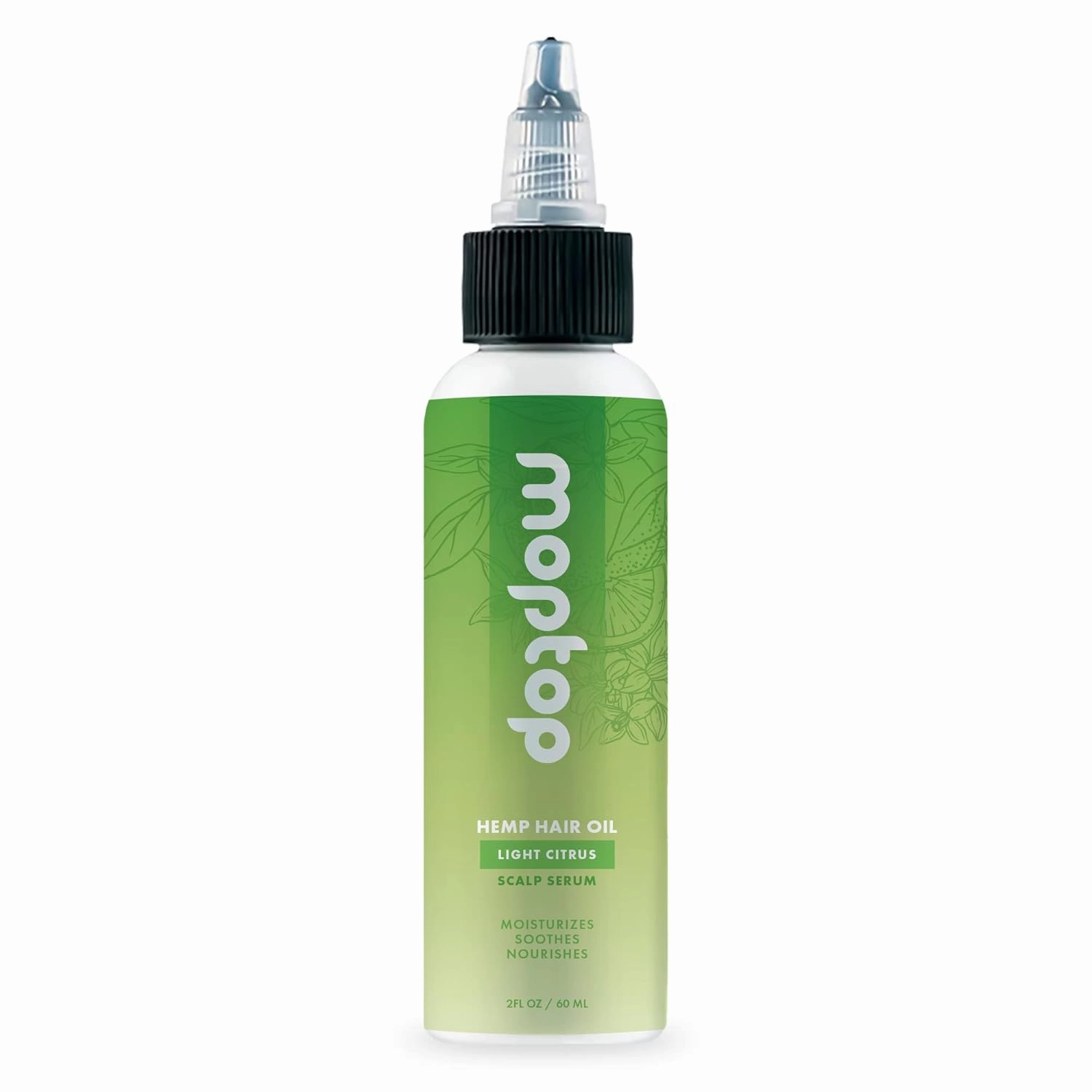 MopTop Hemp Seed Oil for Hair – Natural Hair Oil & Dry Scalp Treatment to Soothe Itchy Scalp, Reduce Flakes & Improve Moisture, Sulfate & Paraben Free Pre-Shampoo Hair Care (Light Citrus, 2oz)