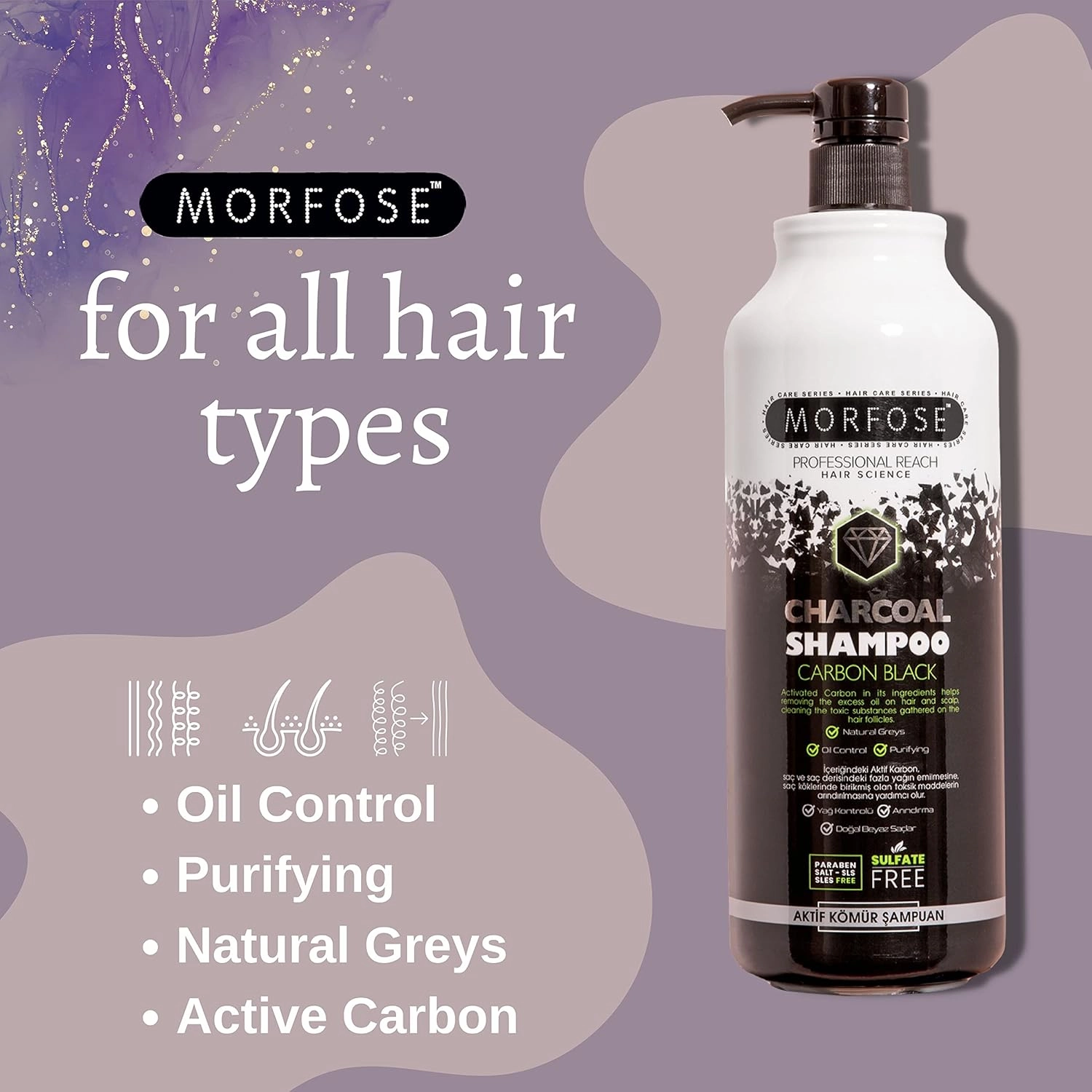 Morfose Charcoal Carbon Hair Shampoo 1000 ml