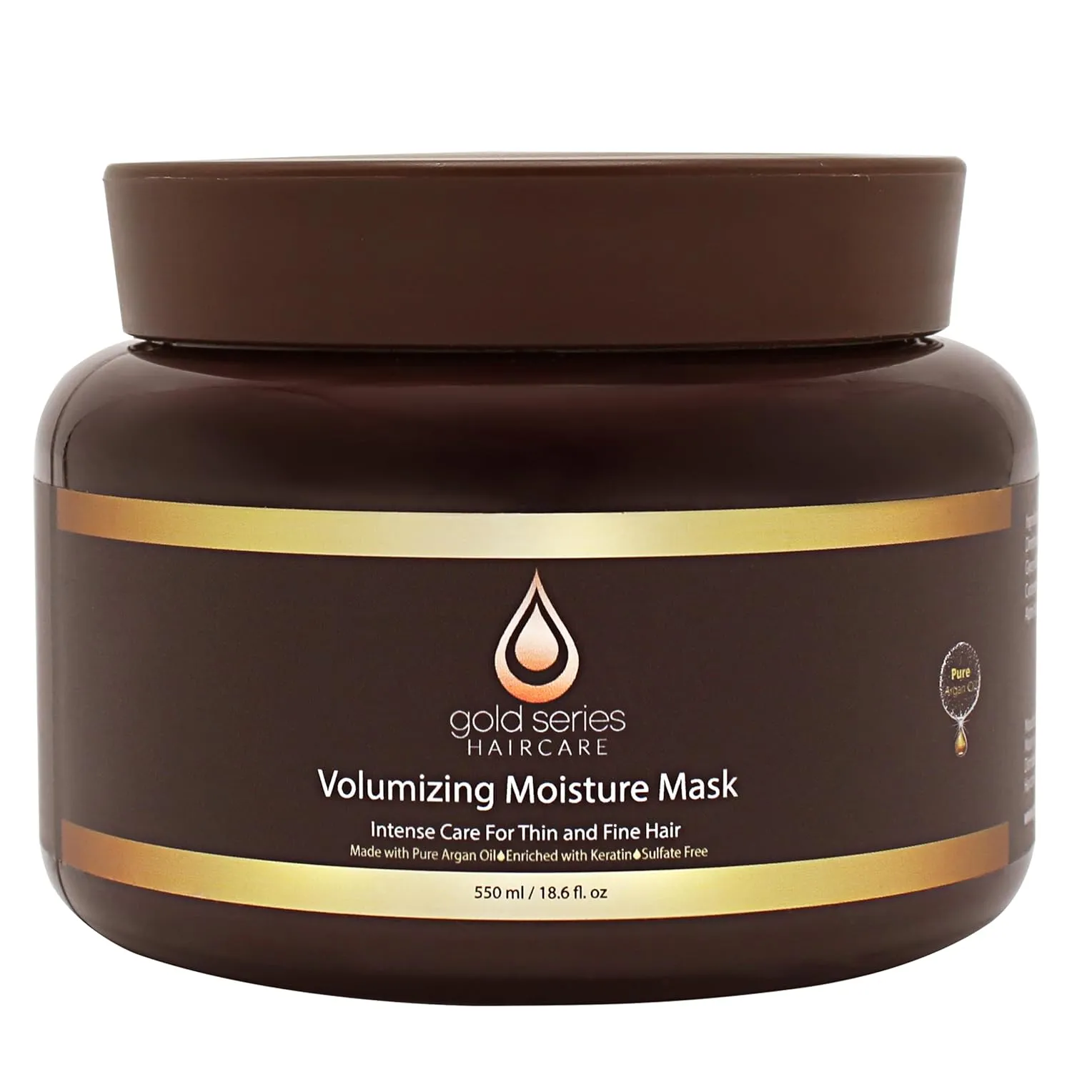 Moroccan Gold Series Deep Conditioning Hair Mask - Moisturizing Treatment with Argan Oil for Dry, Damaged Hair, Volumizing Conditioner for Natural Fullness (18.6 Oz)