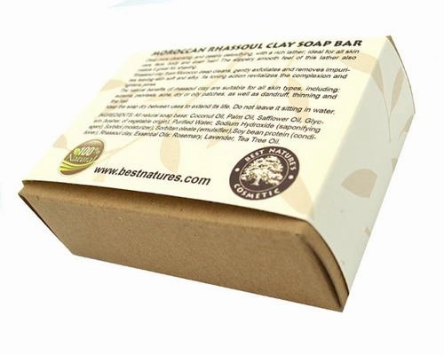 Moroccan Rhassoul clay soap bar. All Natural SLS