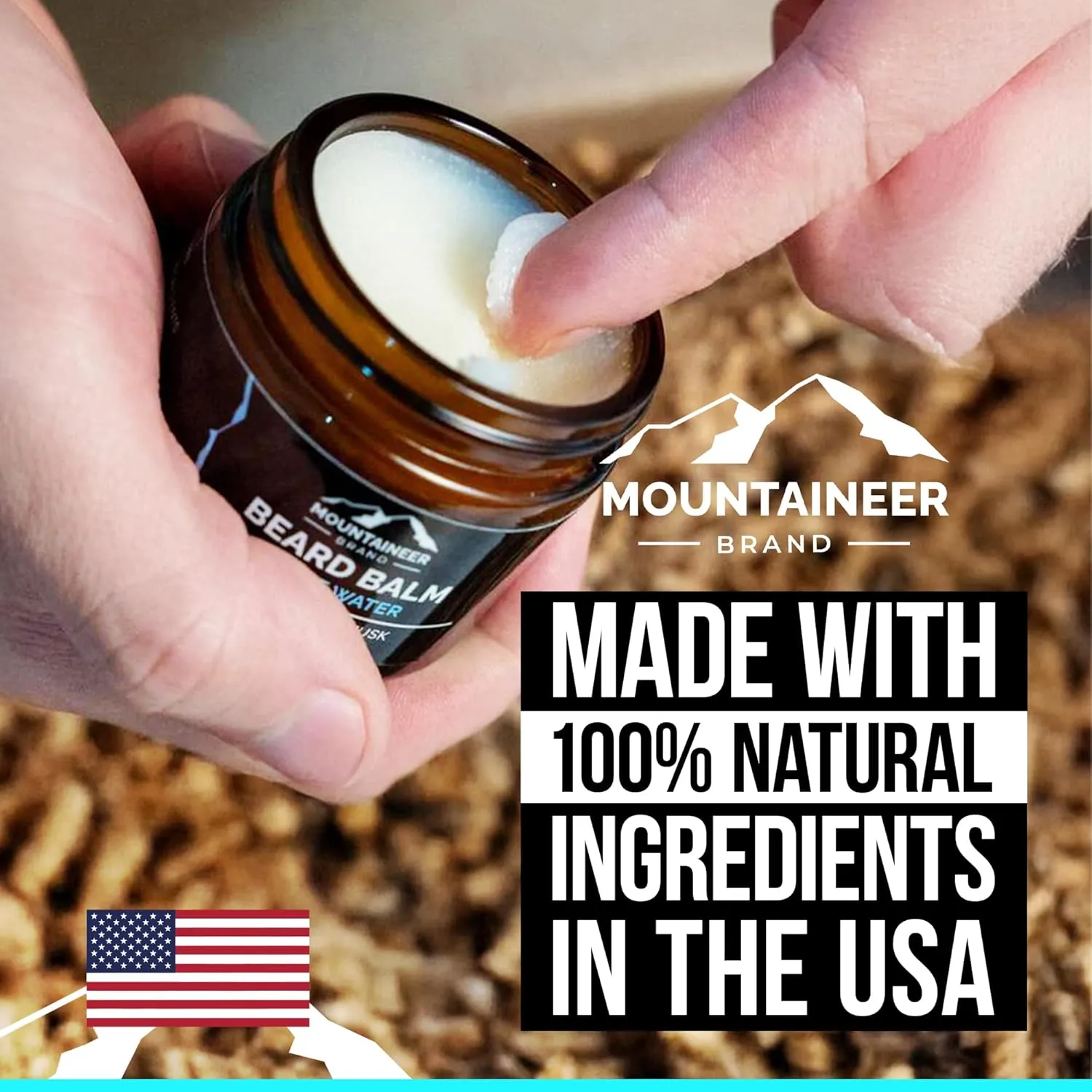 Mountaineer Brand Natural Beard Balm with White Water Scent | Scents Inspired by Nature | Beard Butter for Men | Leave in Condidtioner | Hydrates, Softens and Tames | Made in West Virginia | 2oz