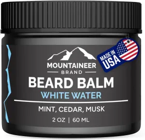 Mountaineer Brand Natural Beard Balm with White Water Scent | Scents Inspired by Nature | Beard Butter for Men | Leave in Condidtioner | Hydrates, Softens and Tames | Made in West Virginia | 2oz