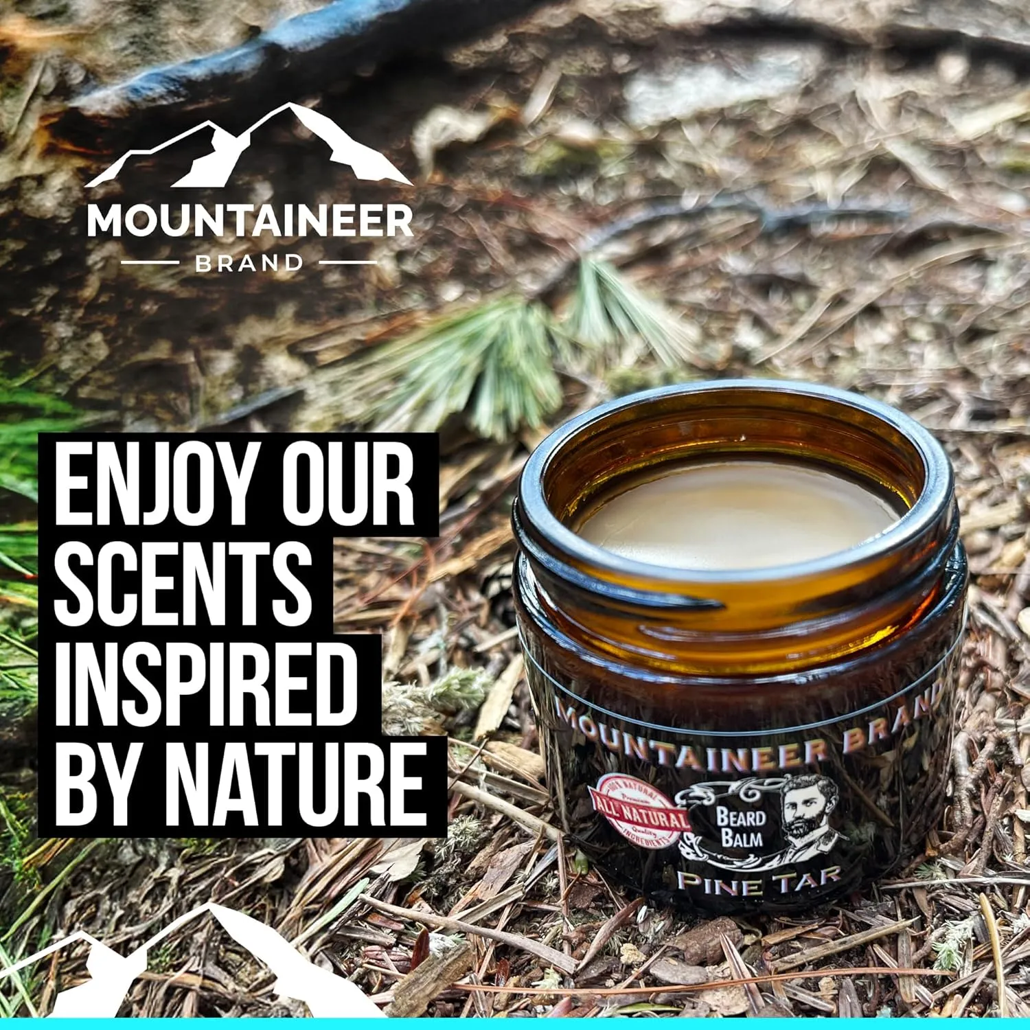 Mountaineer Brand Natural Beard Balm with White Water Scent | Scents Inspired by Nature | Beard Butter for Men | Leave in Condidtioner | Hydrates, Softens and Tames | Made in West Virginia | 2oz