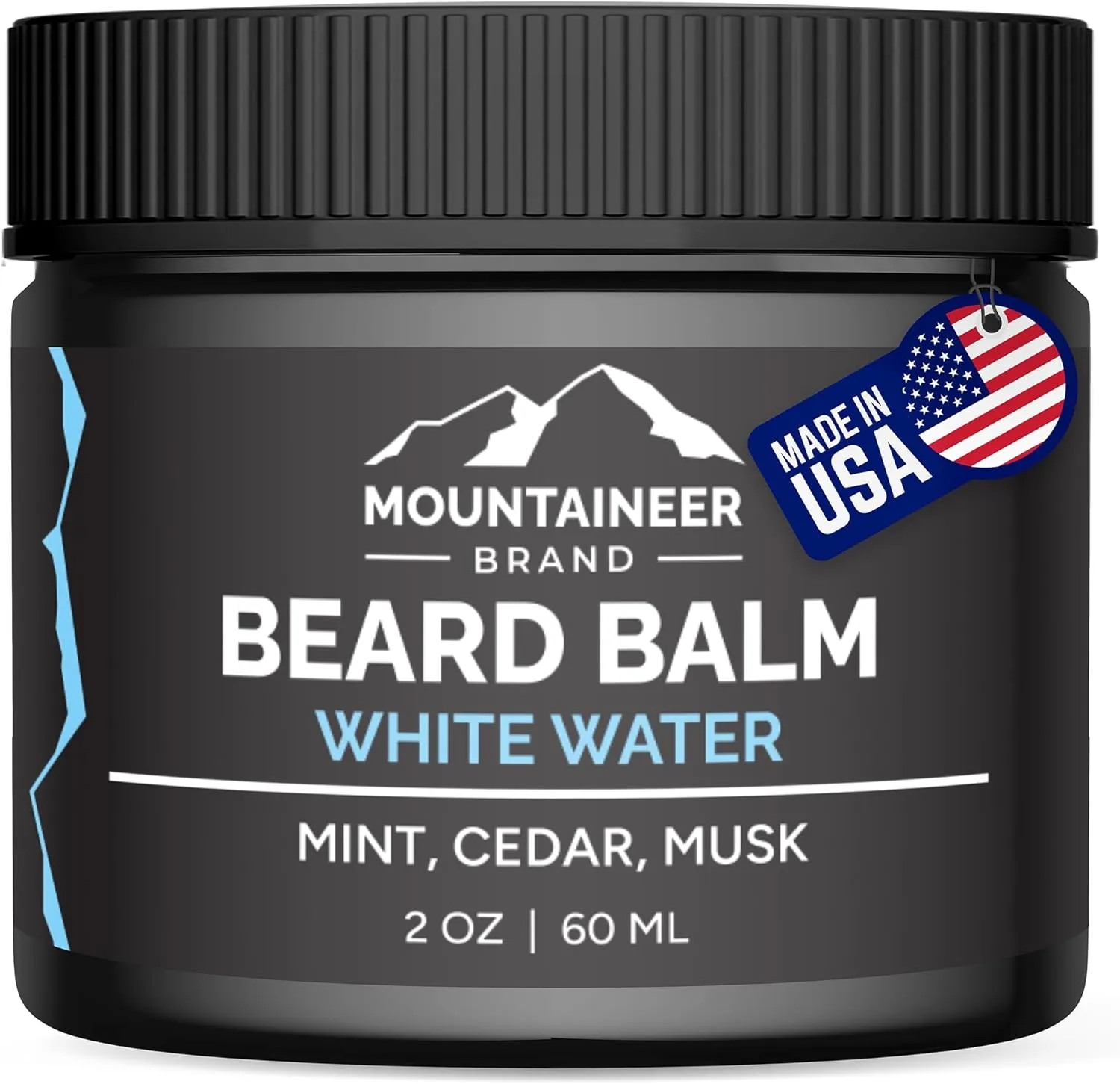 Mountaineer Brand Natural Beard Balm with White Water Scent | Scents Inspired by Nature | Beard Butter for Men | Leave in Condidtioner | Hydrates, Softens and Tames | Made in West Virginia | 2oz