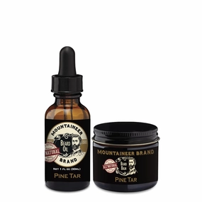 Mountaineer Brand Basic Beard Bundle | Beard Oil 1oz & Conditioning Beard Balm 2oz for Men | Conditioner & Beard Growth Kit for Men's Beard Care | Softens Hydrates Hair | Pine Tar Scent