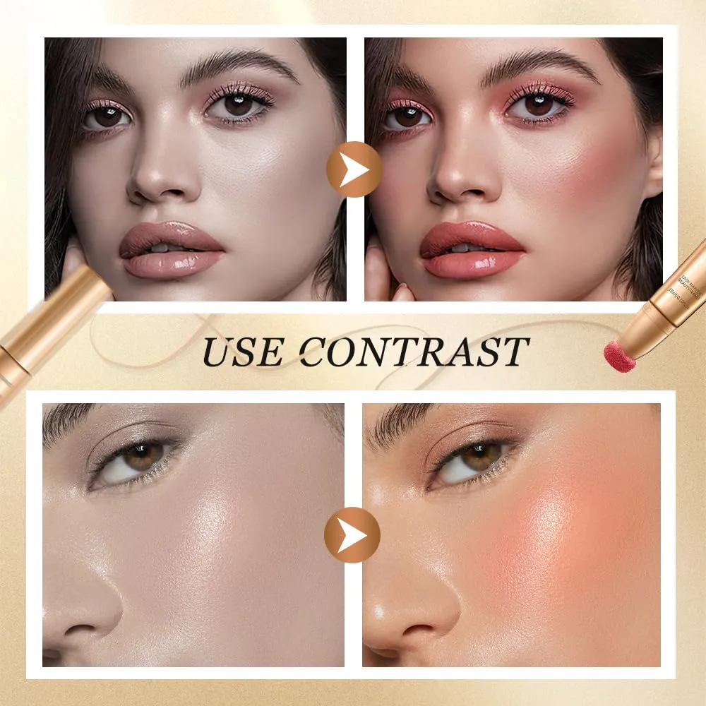 Multi Use Blush Stick for Cheeks, Lips & Eyes – Hydrating, Buildable Cream Blush with Natural, Skin-Like Finish Long Lasting & Easy to Blend Stick for a Radiant Glow (#2, 1)