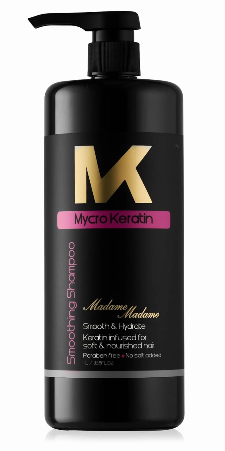 Mycro Keratin Madame Madame Moisturizing Shampoo for Thick, Coarse & Medium Hair – Paraben & SLS Free, Infused with Argan Oil & Vitamins (33.8 Fl Oz)