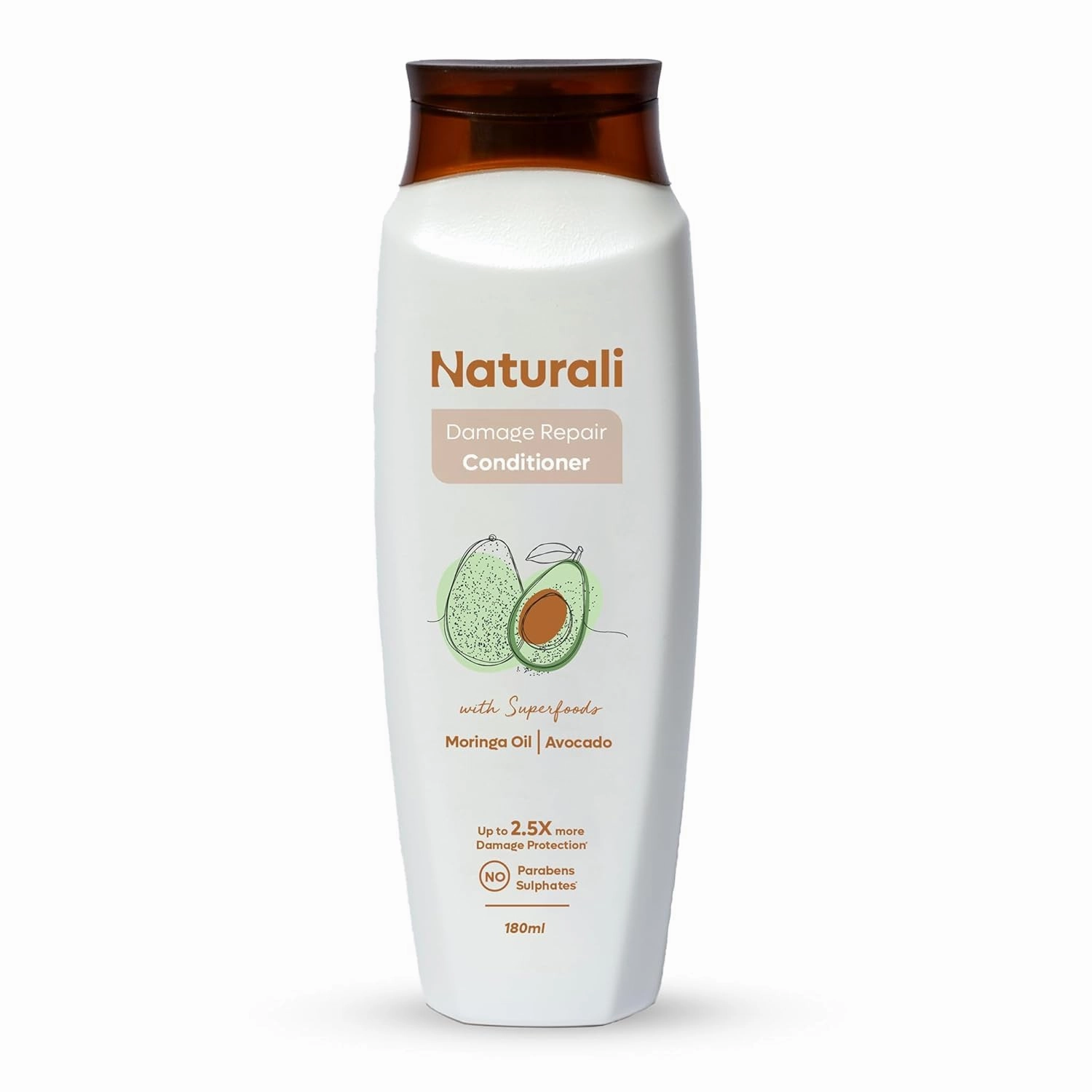 Na.turali Damage Repair Conditioner, 180 Millilitre Enriched With Moringa Oil & Avocado For Silky & Smooth Hair, Revitalizes & Nourishes Damaged Hair (Coconut), Paraben & Sulphate Free