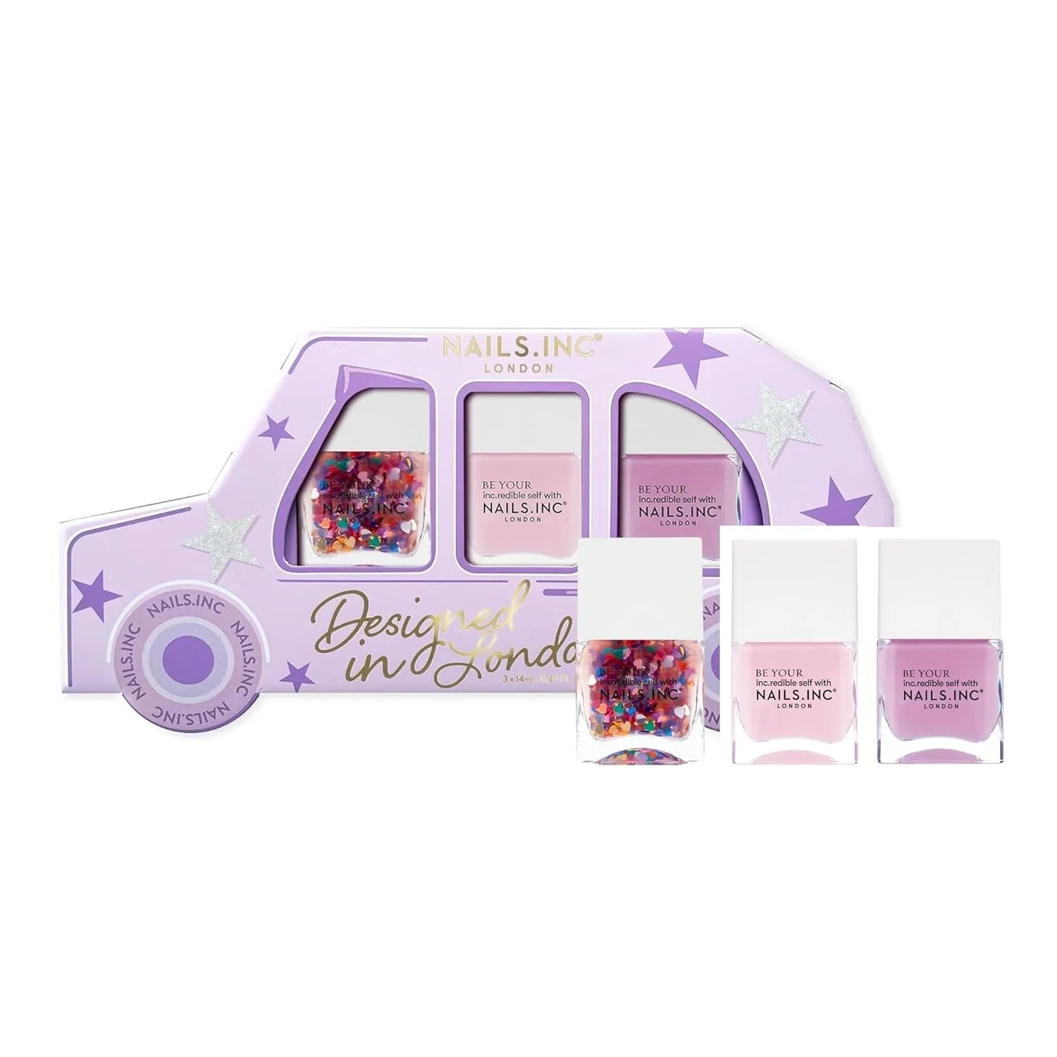 Nails Inc Mani Calling Taxi Nail Polish Set, Limited Edition, Mothers Day Gift, Women & Girls Gifting, Quick Dry, Air Dry, High Shine, Long Lasting, Ultra Glossy, Manicure Set, Trendy 3 Piece Gift Set