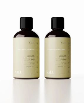 NALU Scalp Detox Organic Shampoo and Conditioner Set - Purify, Revitalize and Balance for Healthy Hair Growth. Anti-Dandruff. 8 Fl Oz Each.