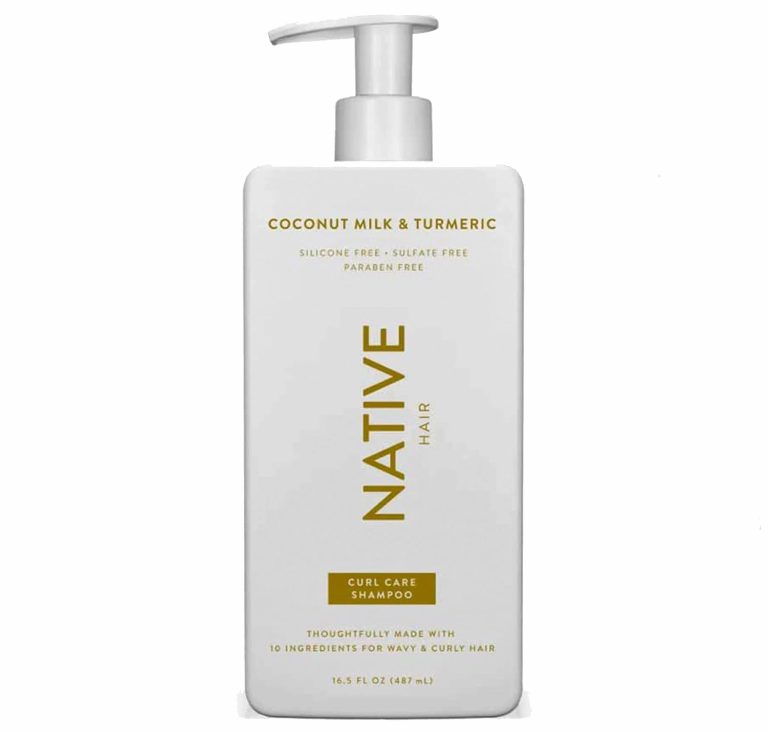 Native - Shampoo - Coconut Milk & Turmeric | Sulfate Free, Paraben Free, Dye Free, with Naturally Derived Clean Ingredients| 16.5 oz - Pack Of 01