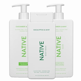 Native Strengthening Shampoo and Conditioner 2 Pk   Eucalyptus & Mint Body Wash 2 Pk