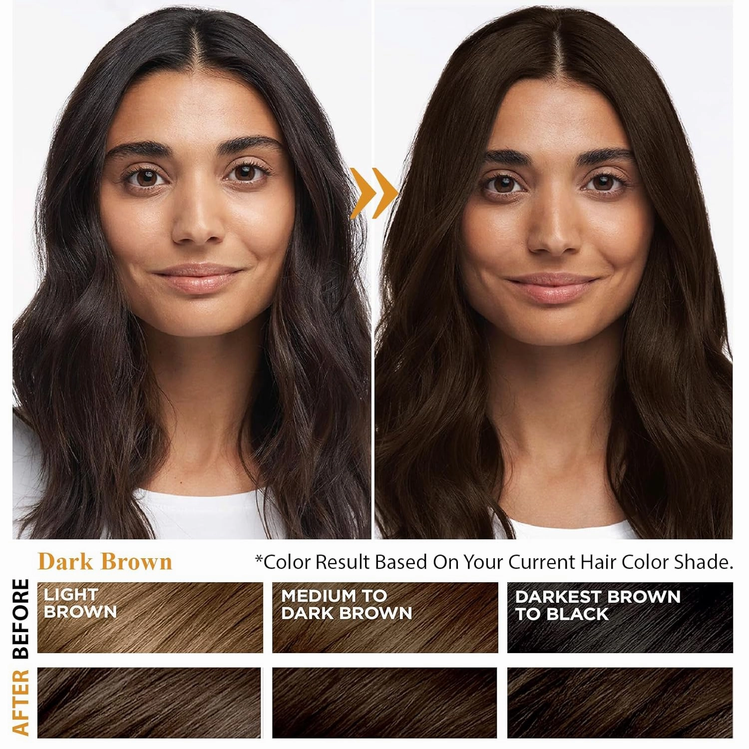 Natural Dark Brown Hair Dye Shampoo 3-in-1, 100% Gray Hair Coverage in Minutes, Argan Oil Hair Color Shampoo for Women Men, Instant Dye Shampoo for Gray Hair, Long-Lasting, Champu Con Tinte Para Canas