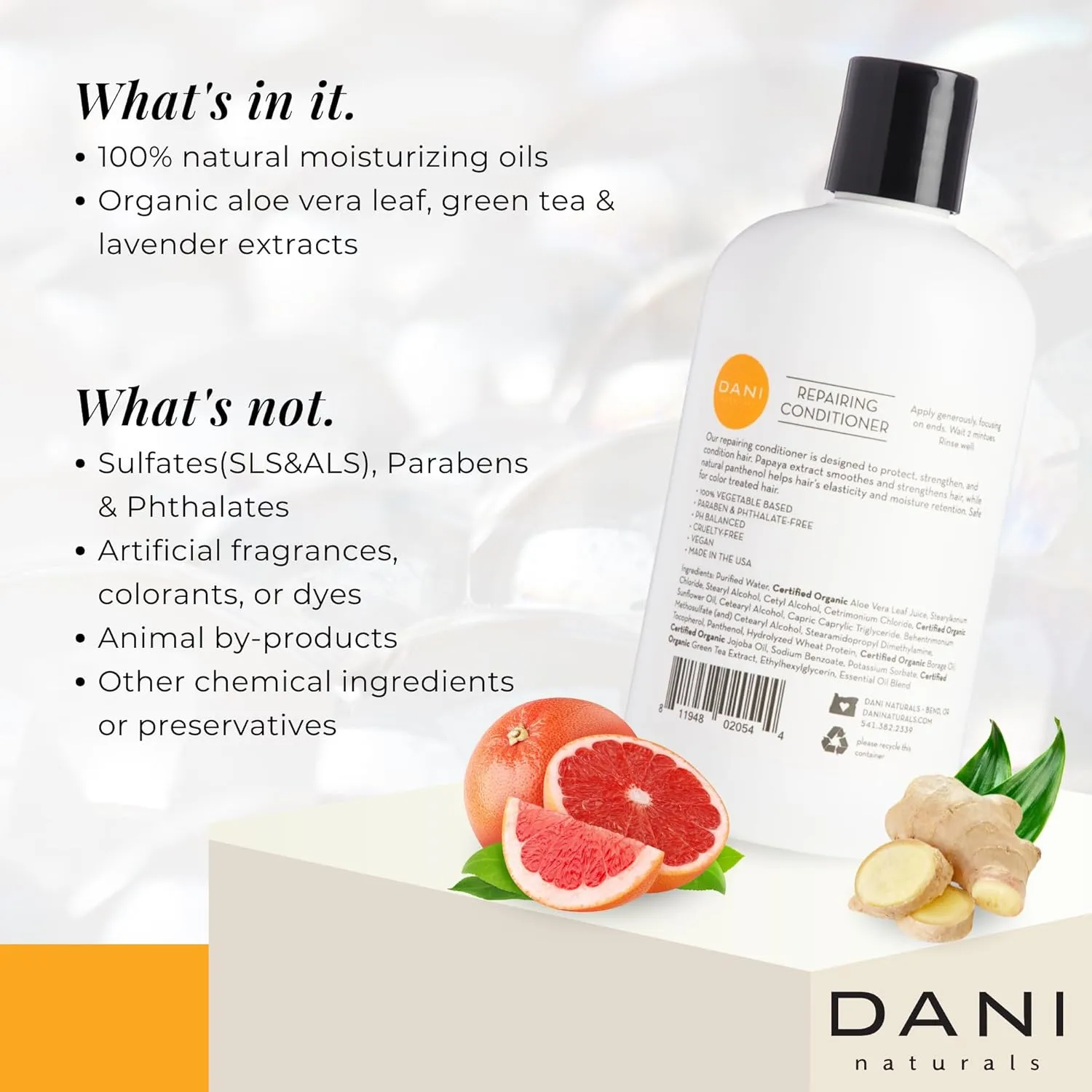 Naturals Conditioner – Grapefruit Ginger, Detoxifying & Clarifying for Oily, Thick & Curly Hair, Lightweight Hydration & Scalp Refresh, Vegan & Color-Safe, 12 oz
