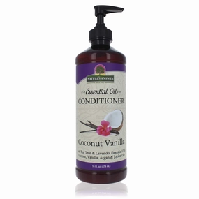Nature's Answer Essential Oil Conditioner with Pump, Coconut Vanilla, 16-Ounce | Rejuvenates Hair | Hydrating Formula | Essential Oil Infused | Repair and Strengthen Hair