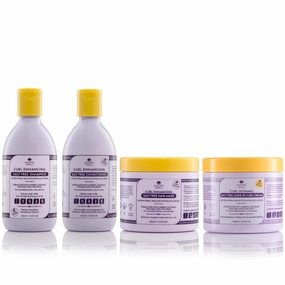Nature Spell Curl Enhancing Haircare Collection, Includes Shampoo and Conditioner, Hair Mask & Leave-In Curl Cream, Nourishes & Strengthens Hair, 4 Products
