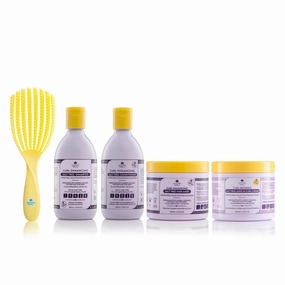 Nature Spell Curl Enhancing Haircare Set ,Shampoo & Conditioner, Hair Mask, Leave-In Curl Cream & FlexiFlow Detangling Hair Brush,Defines Curls, Reduces Breakage, Adds Shine & Moisture