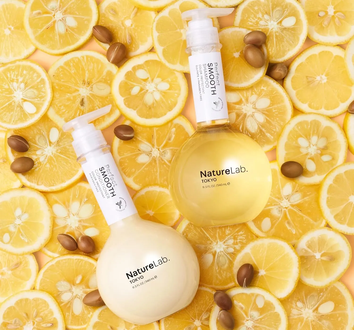 NATURELAB. TOKYO Perfect Smooth Shampoo & Conditioner: Weightless Frizz Control for Smoother, Healthier Hair and Scalp I 11.5 FL OZ Each
