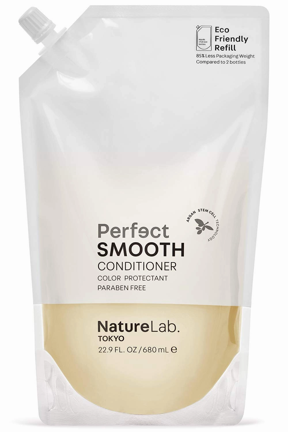 NATURELAB. TOKYO Perfect Smooth Conditioner: Eco-Friendly Refill Pouch: Lightweight Moisturizing Conditioner for Smoother Frizz-Free Hair I 22.9 FL OZ / 680ml