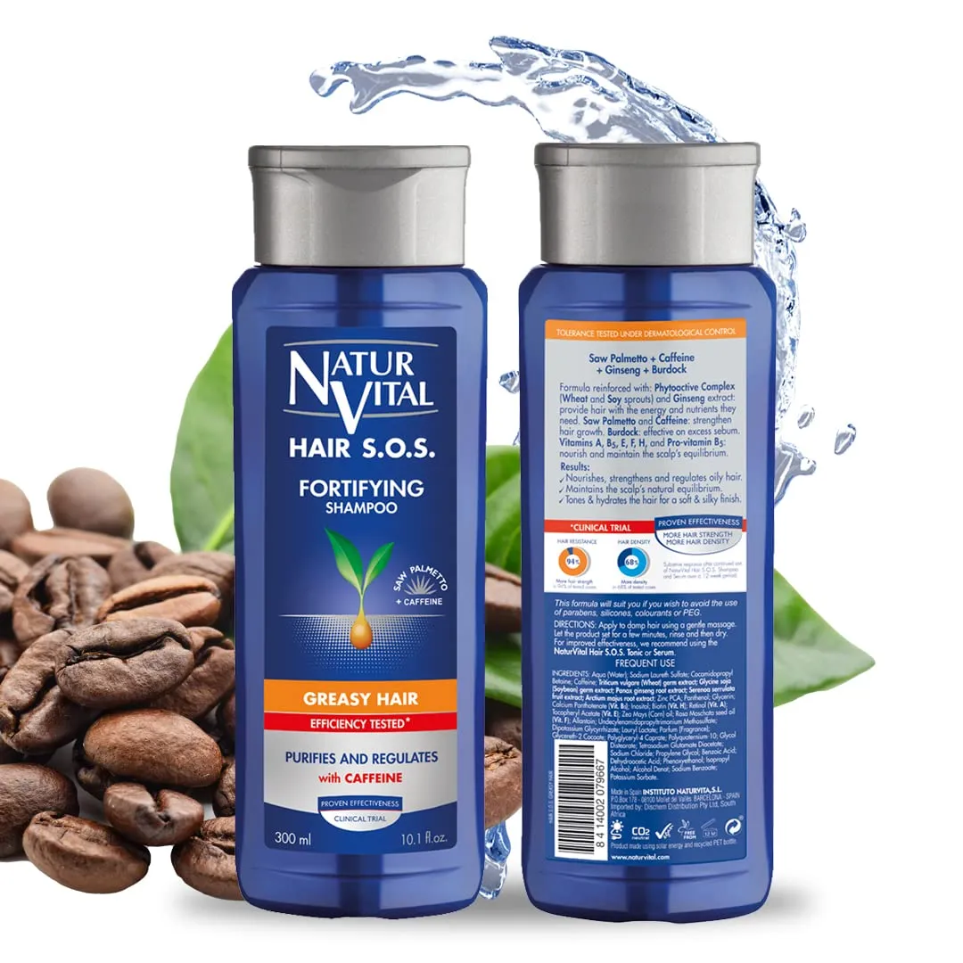NaturVital Unisex Natural, Plant-based Hair SOS Revitalizing Shampoo for Greasy Hair Cruelty-Free & Paraben-Free
